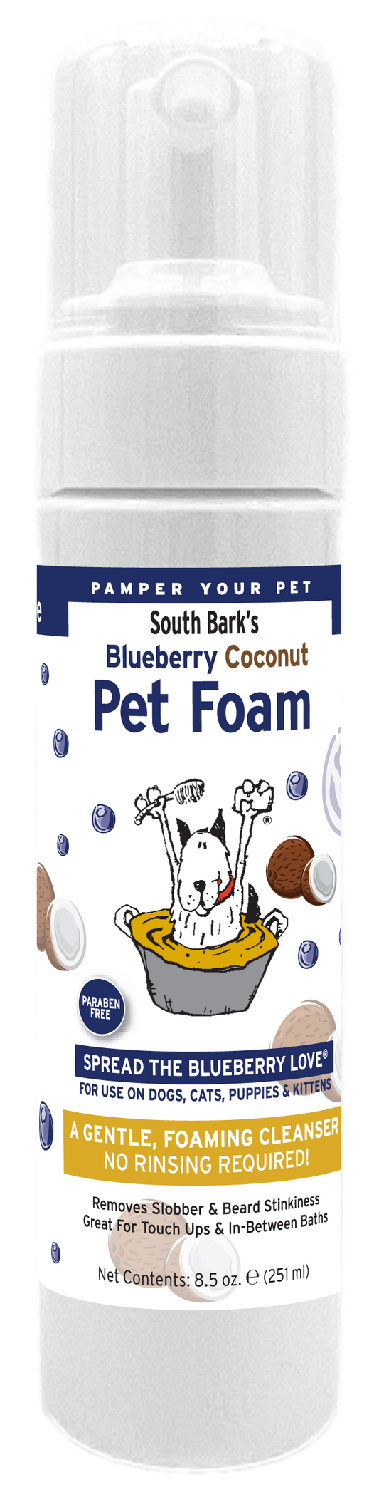 Blueberry-Coconut Face Foam - Non Rinsing! | South Bark